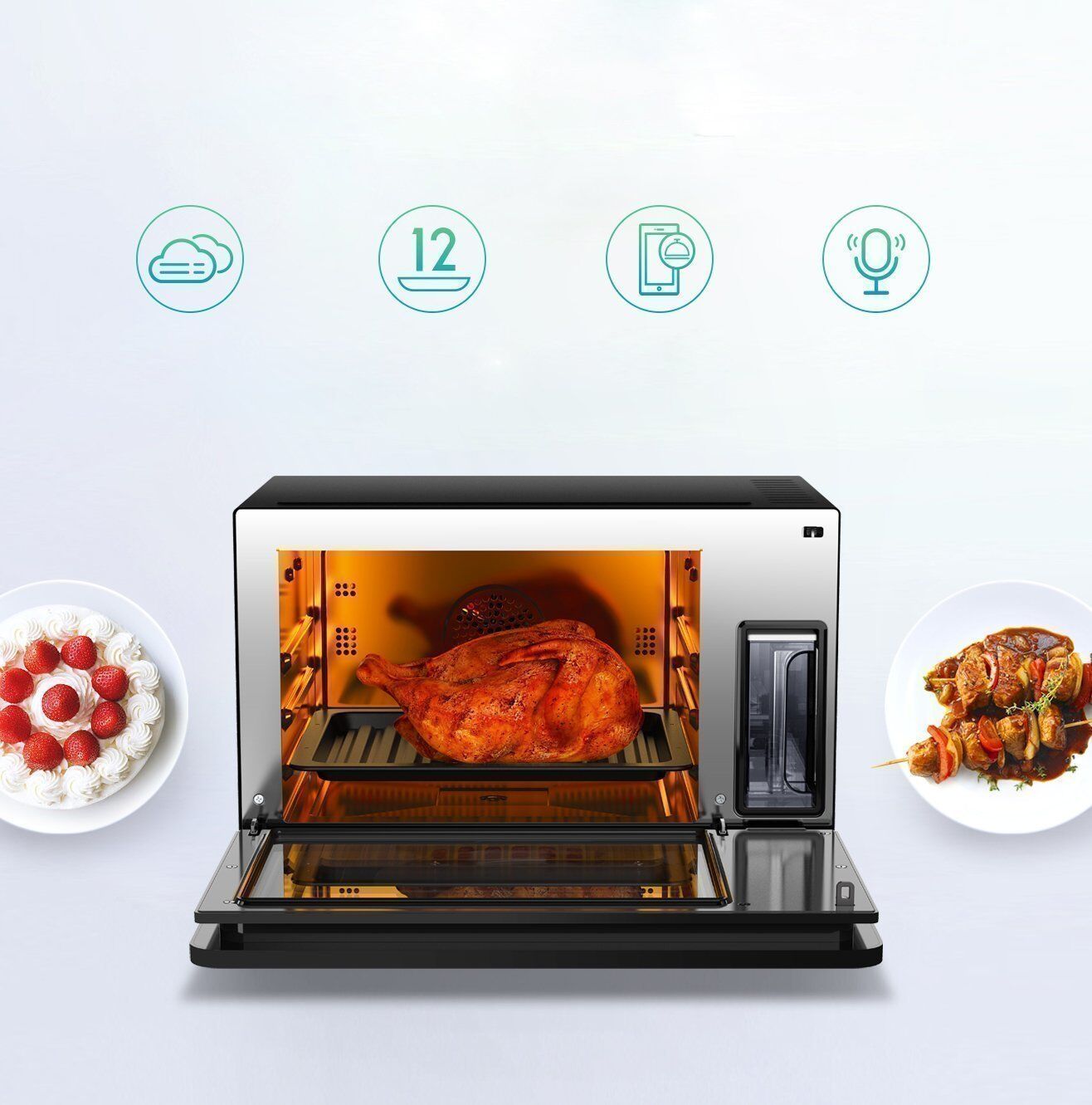 умный встраиваемый паровой духовой шкаф xiaomi viomi steam convection oven king black vso4501 b фото 22