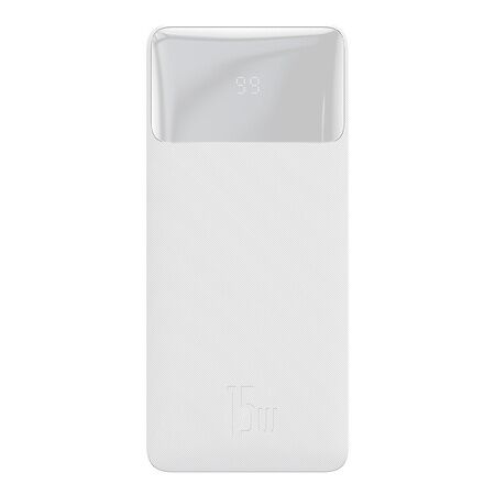 Портативный аккумулятор BASEUS Bipow Digital Display 15W, 3A, 30000 мАч, (White) - 1