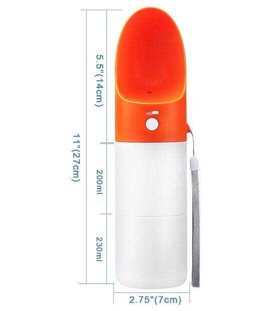 Дорожная поилка для животных Moestar Rocket Portable Pet Cup (430 ml) (Orange) - 8