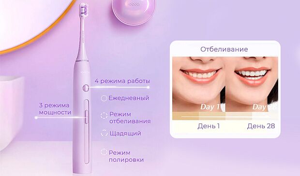 Электрическая зубная щетка Soocas X3 Pro с дезинфекцией, purple - 5