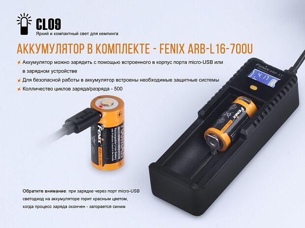 Фонарь Fenix CL09 черный, CL09BK - 12